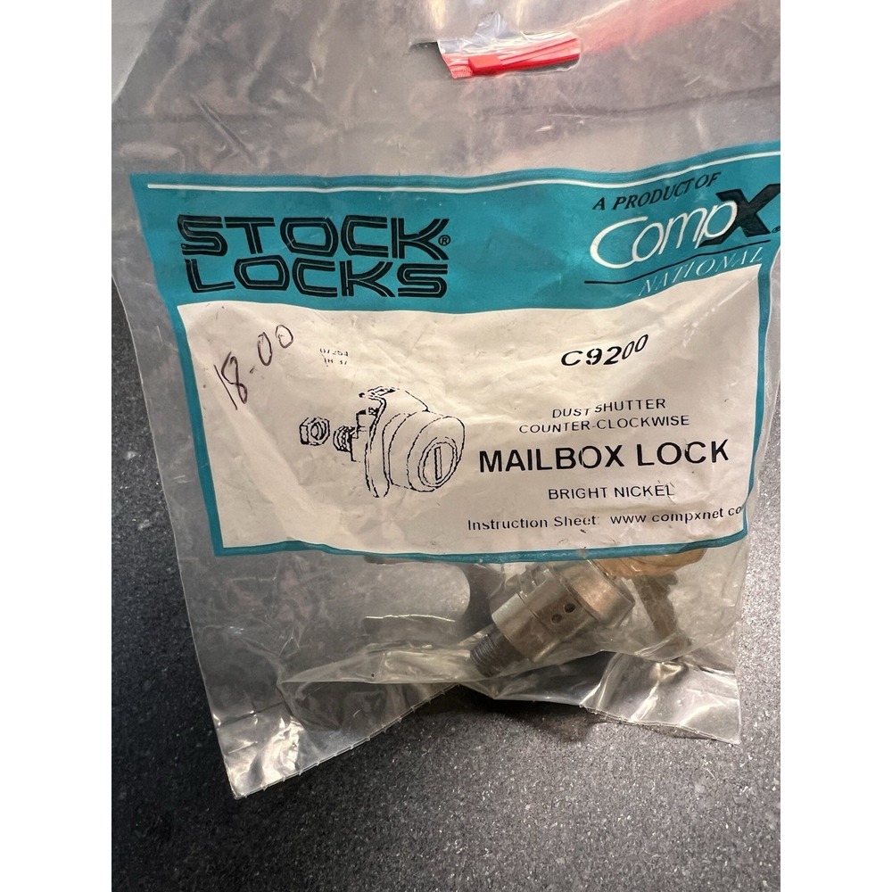 CompX C9200 Pin Tumbler Mailbox Lock, Bright Nickel, Keyed Different
